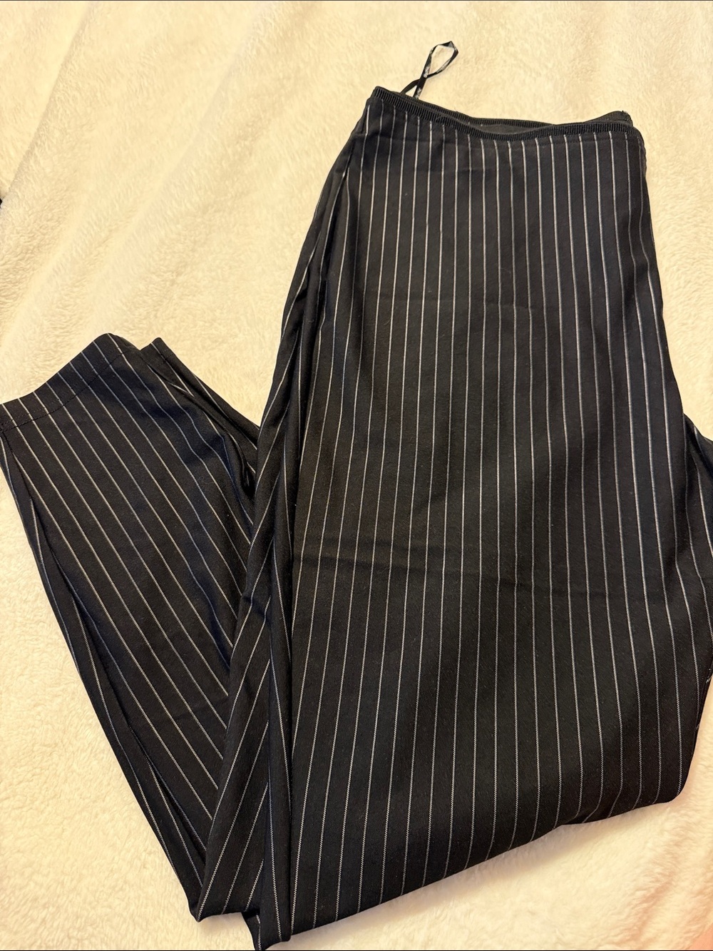 City Chic Black Pinstripe Wide-Leg Pants